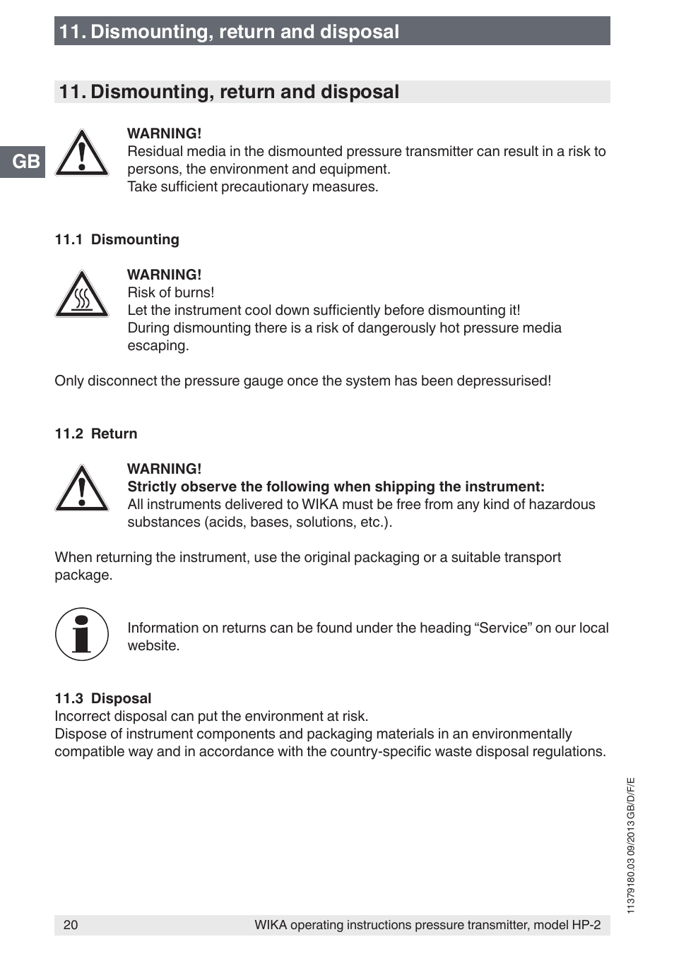 WIKA HP-2 User Manual | Page 20 / 84