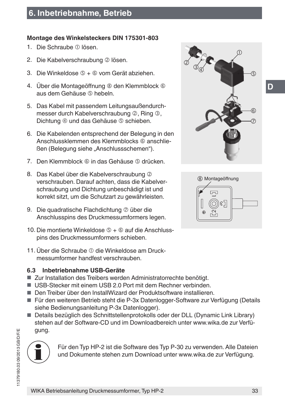 Inbetriebnahme, betrieb | WIKA HP-2 User Manual | Page 33 / 84