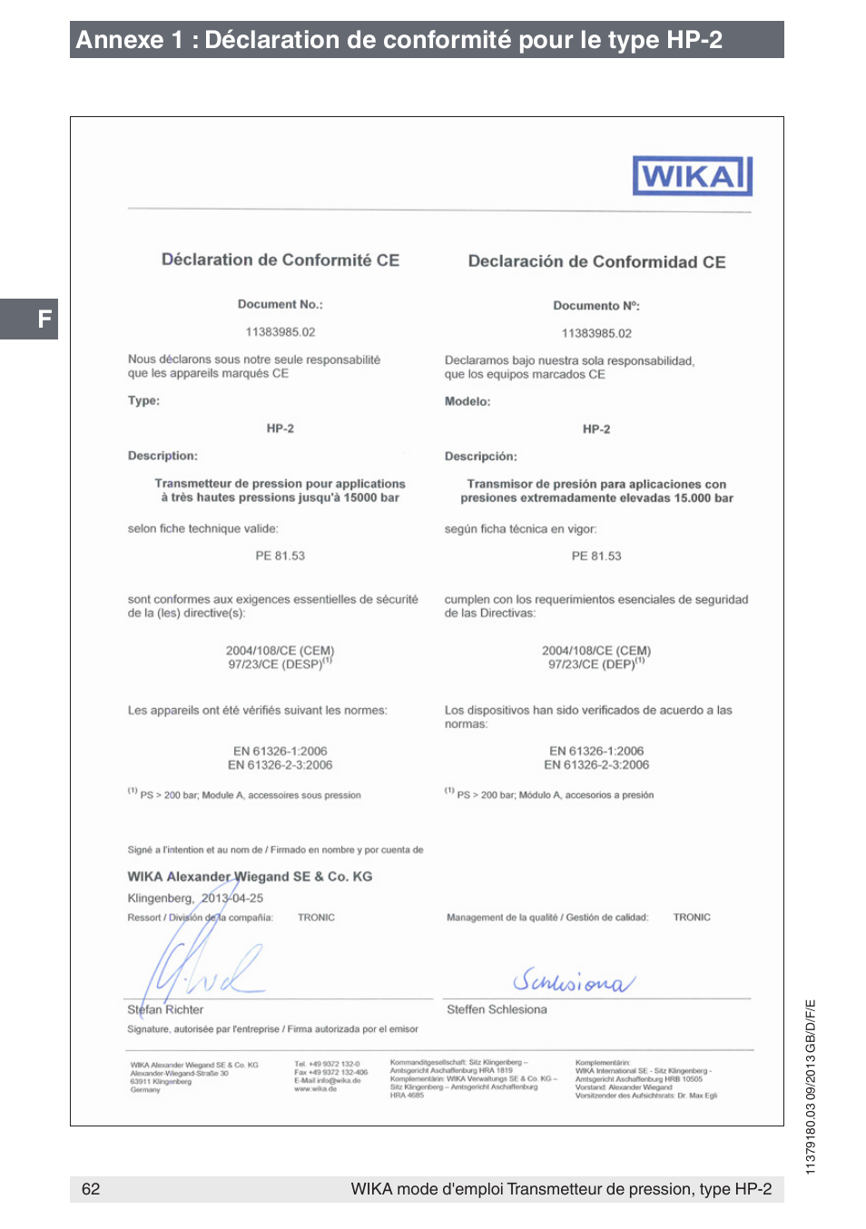 WIKA HP-2 User Manual | Page 62 / 84