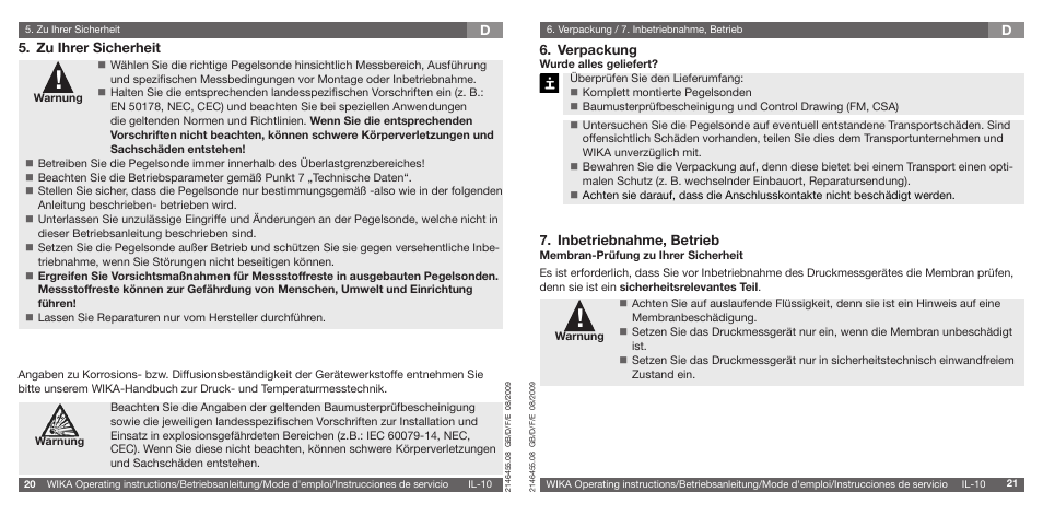 WIKA IL-10 User Manual | Page 11 / 31
