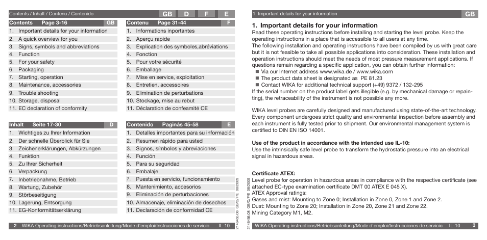 WIKA IL-10 User Manual | Page 2 / 31