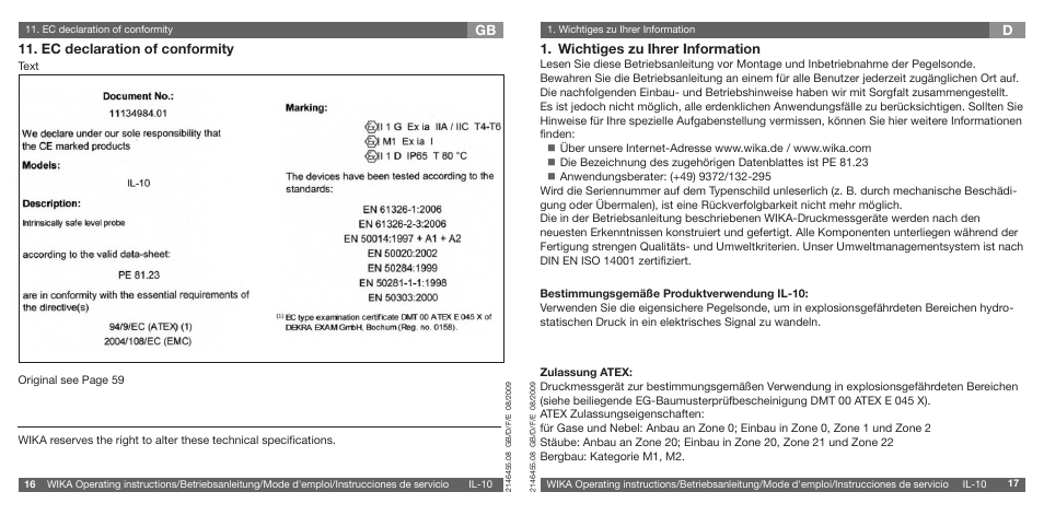 WIKA IL-10 User Manual | Page 9 / 31