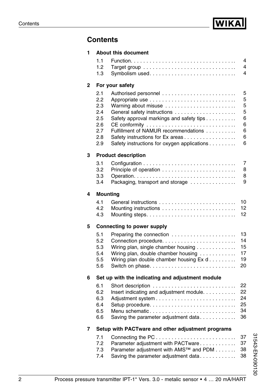 WIKA IPT-11 User Manual | Page 2 / 56