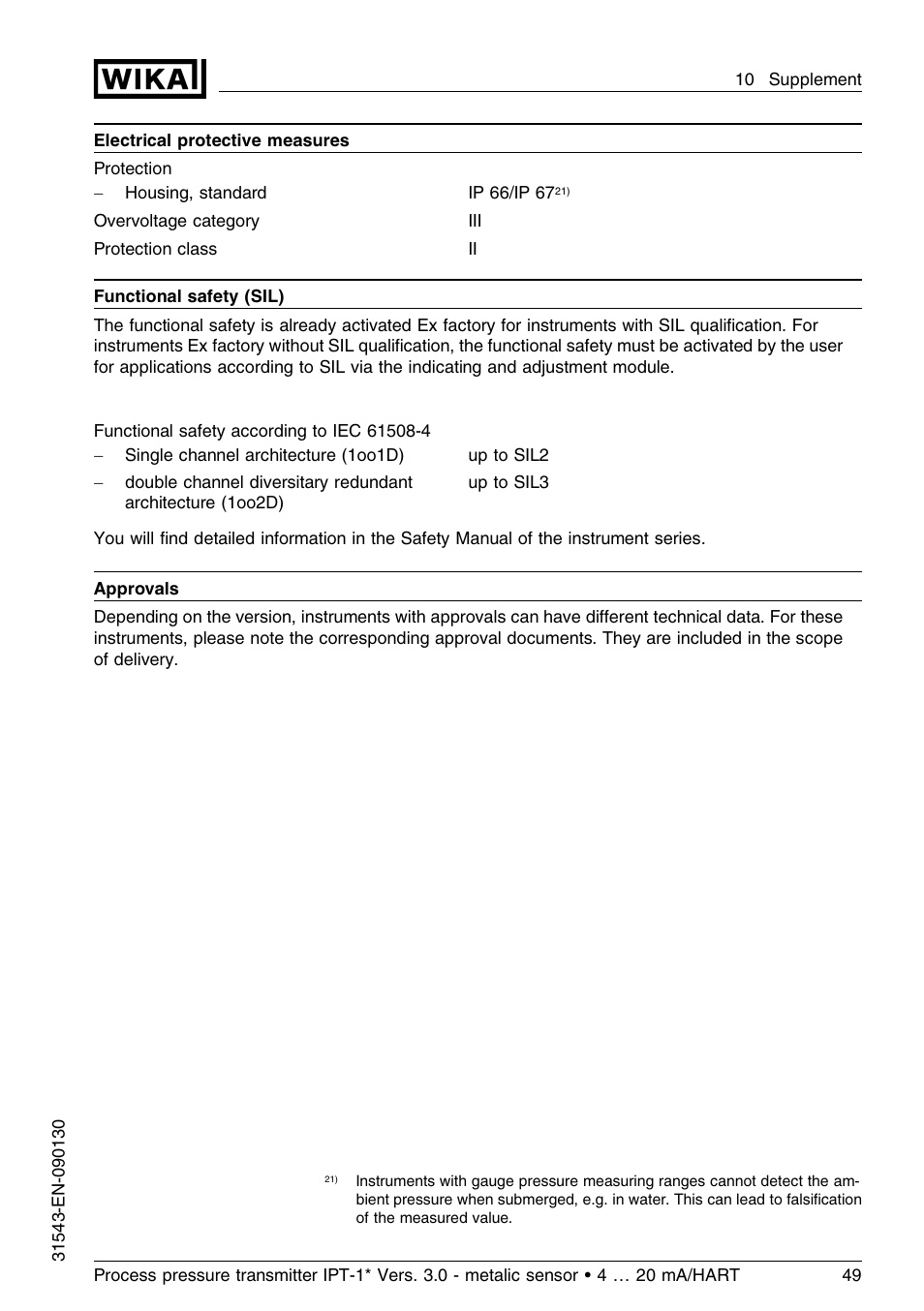 WIKA IPT-11 User Manual | Page 49 / 56