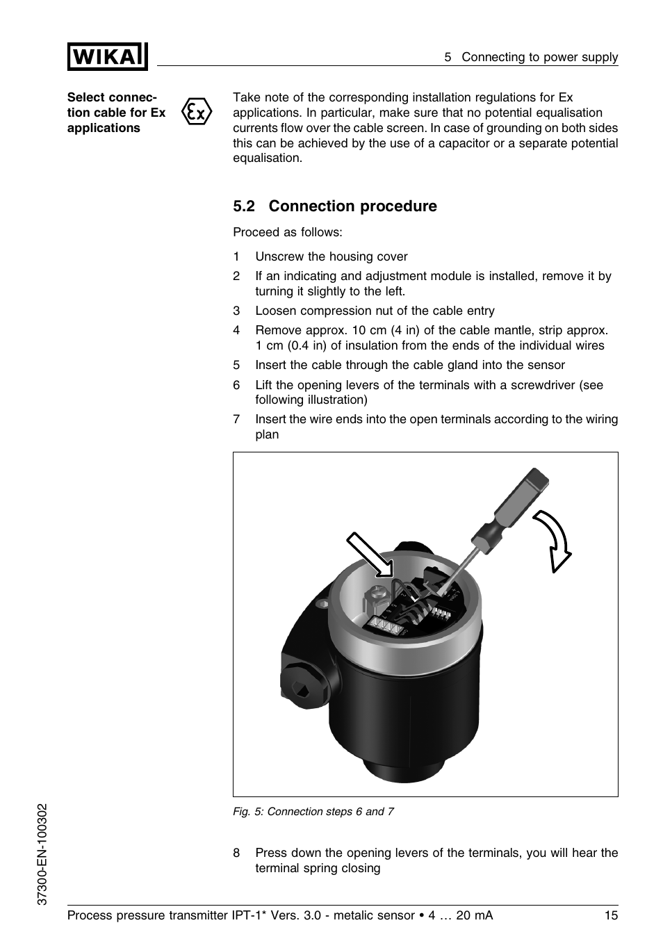 2 connection procedure | WIKA IPT-11 User Manual | Page 15 / 48