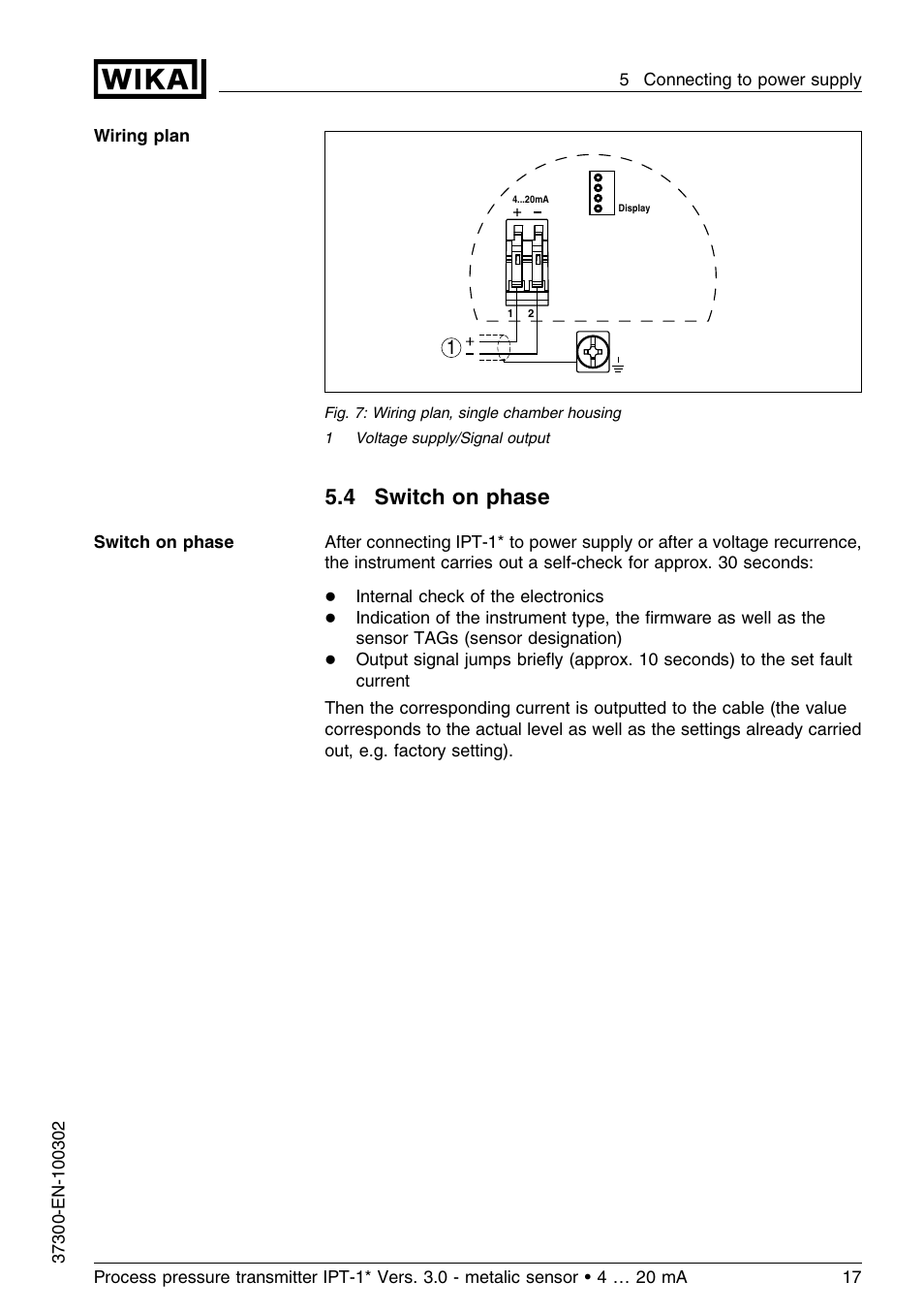 4 switch on phase | WIKA IPT-11 User Manual | Page 17 / 48