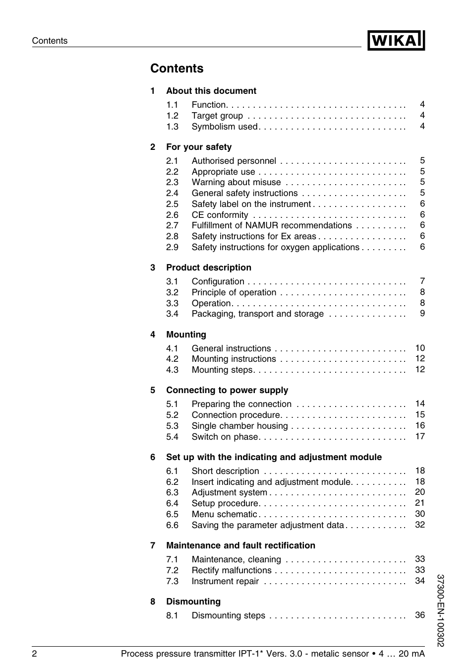 WIKA IPT-11 User Manual | Page 2 / 48