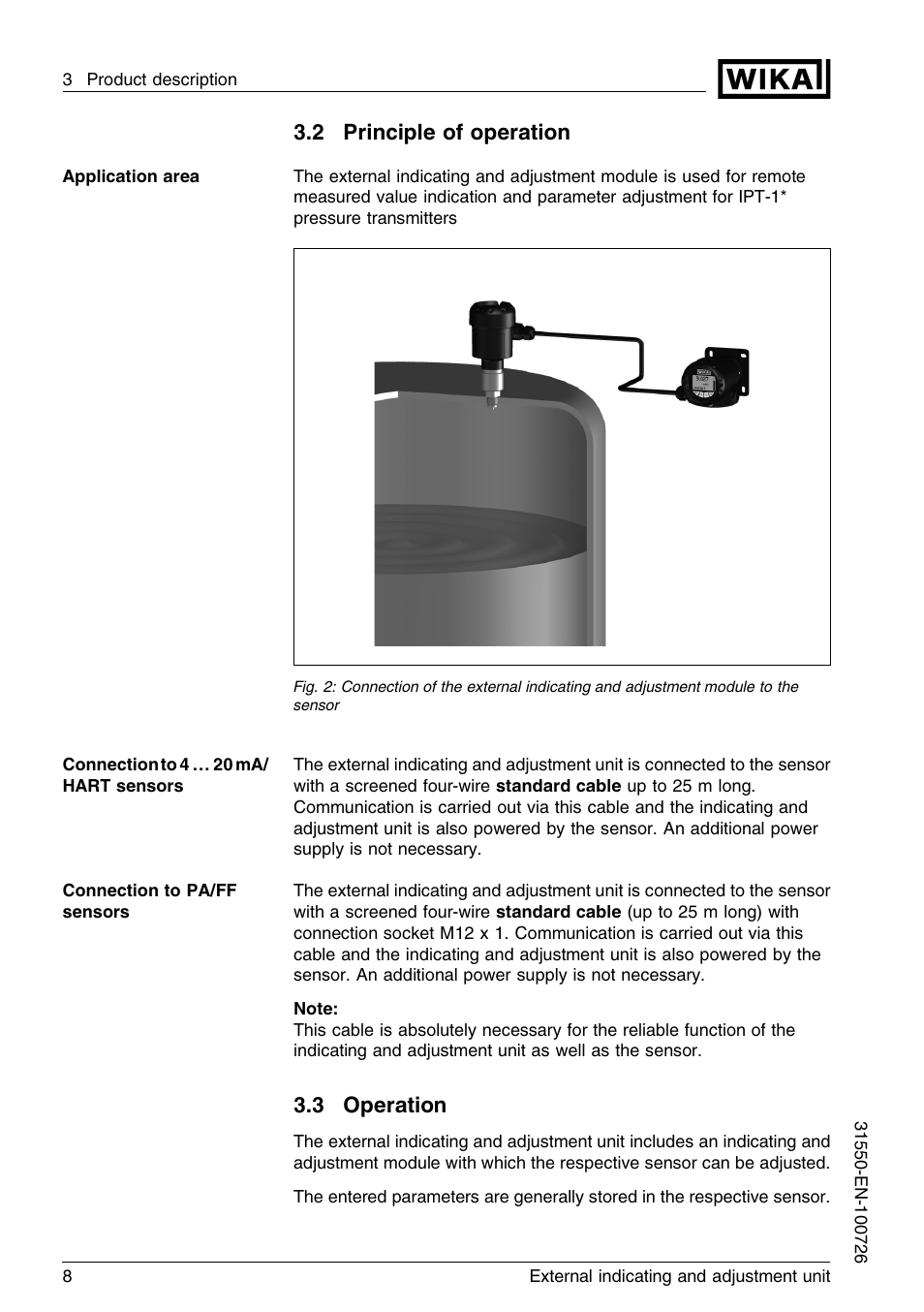 2 principle of operation, 3 operation | WIKA IPT-11 User Manual | Page 8 / 28