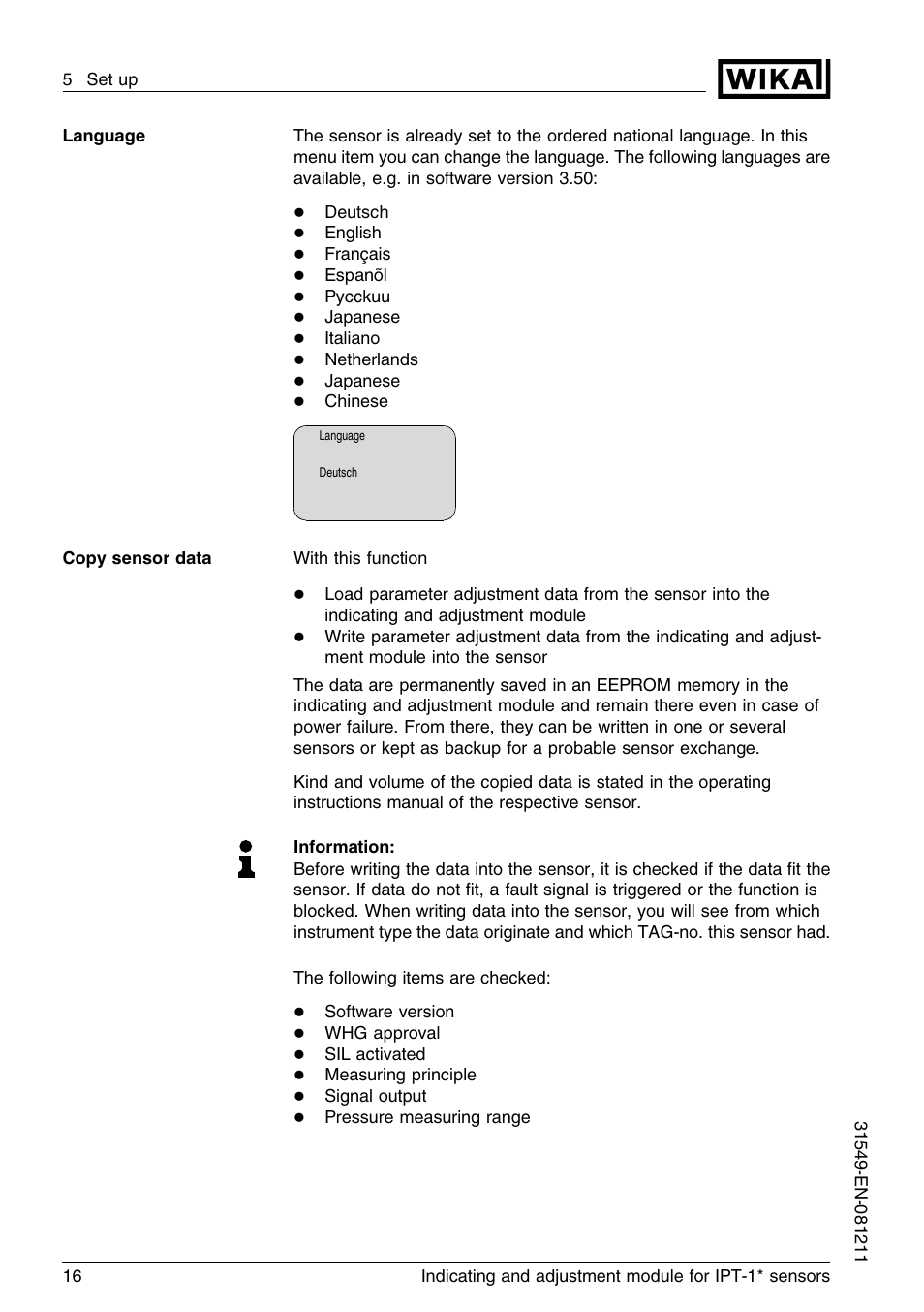 WIKA IPT-11 User Manual | Page 16 / 36