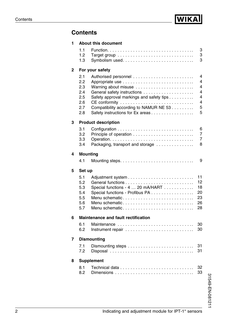 WIKA IPT-11 User Manual | Page 2 / 36