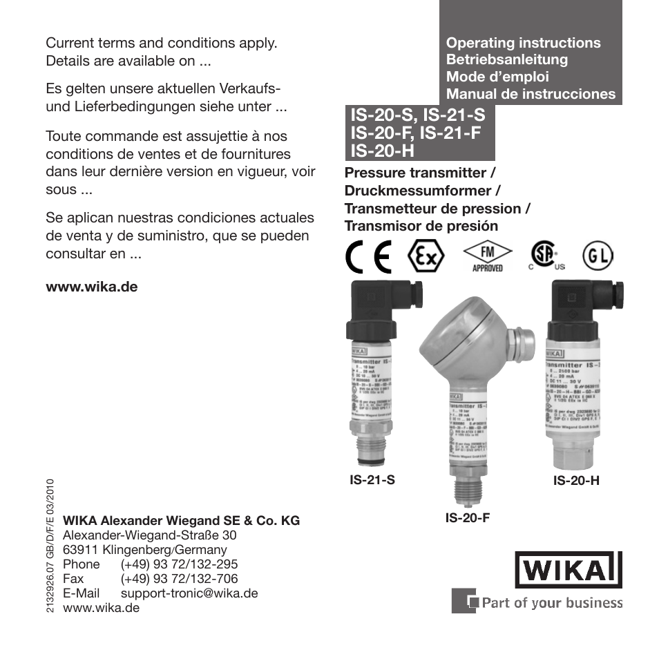 WIKA IS-21-F User Manual | 43 pages