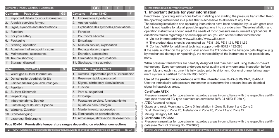 WIKA IS-21-F User Manual | Page 2 / 43