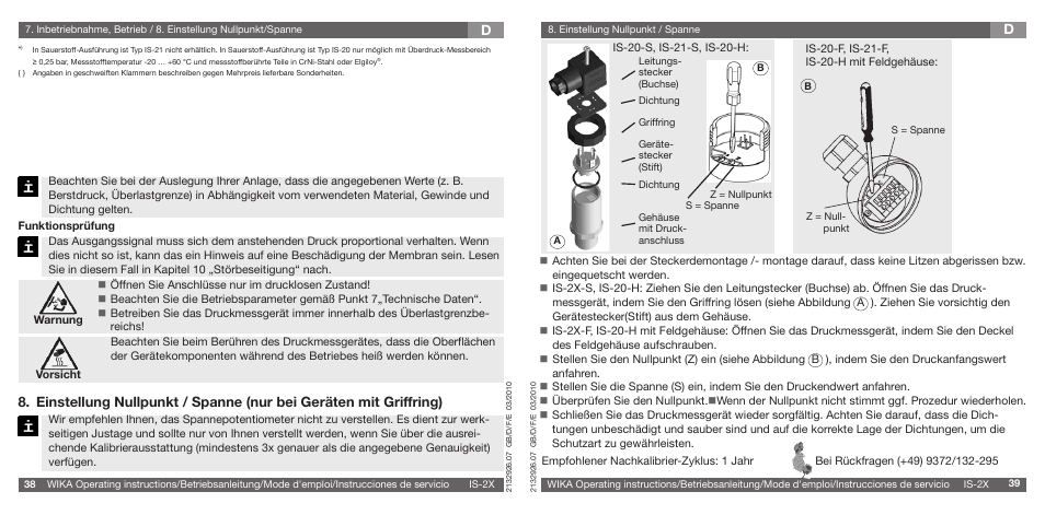WIKA IS-21-F User Manual | Page 20 / 43