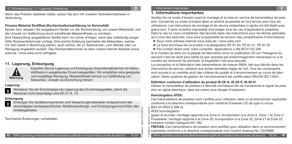 WIKA IS-21-F User Manual | Page 22 / 43