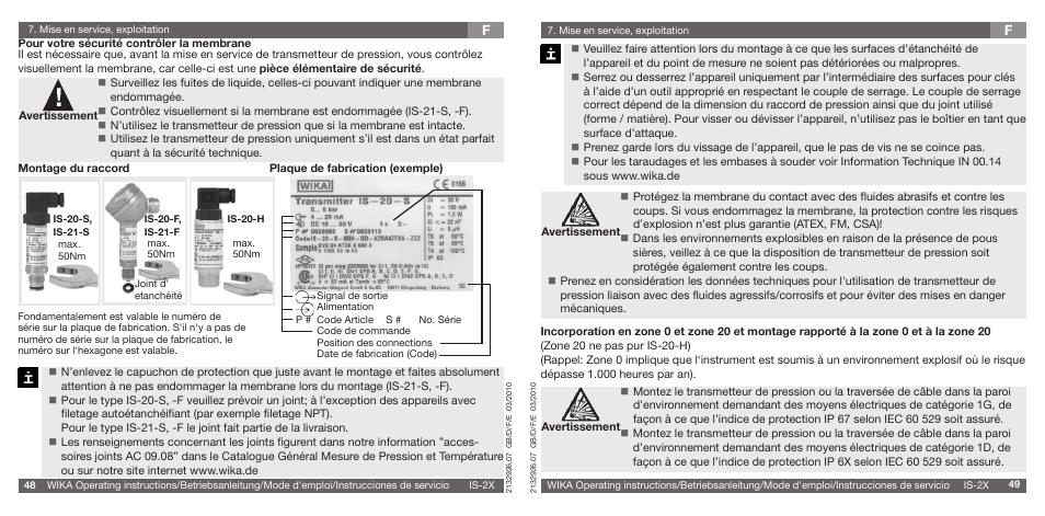 WIKA IS-21-F User Manual | Page 25 / 43