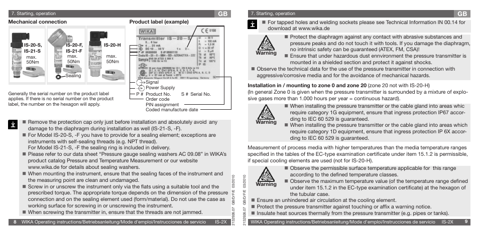 WIKA IS-21-F User Manual | Page 5 / 43