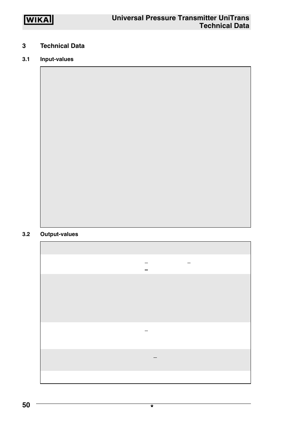 3technical data | WIKA UT-11 User Manual | Page 11 / 42