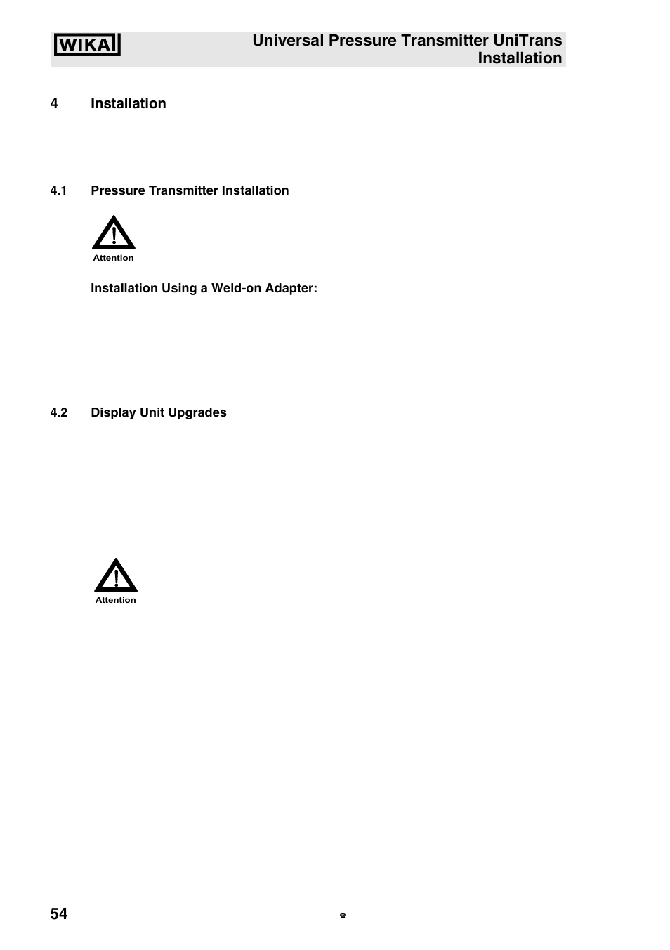 4installation | WIKA UT-11 User Manual | Page 15 / 42