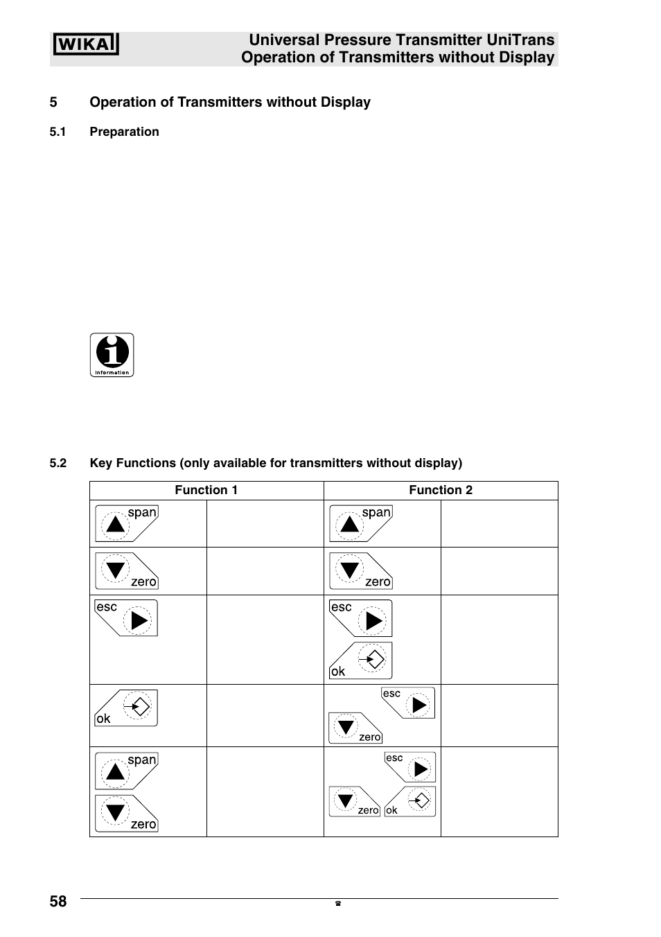 5operation of transmitters without display | WIKA UT-11 User Manual | Page 19 / 42