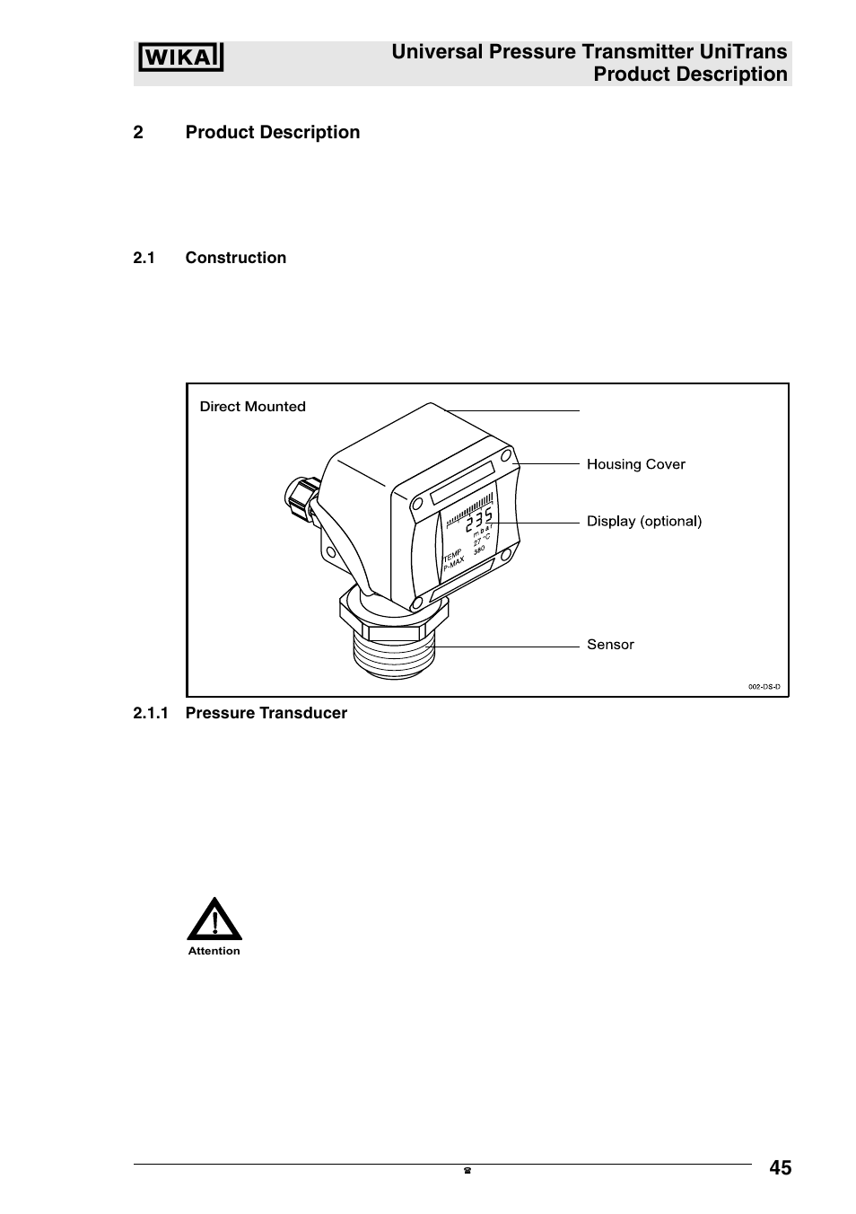 2product description | WIKA UT-11 User Manual | Page 6 / 42