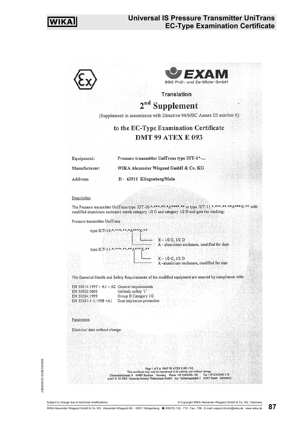 WIKA IUT-11 User Manual | Page 12 / 78