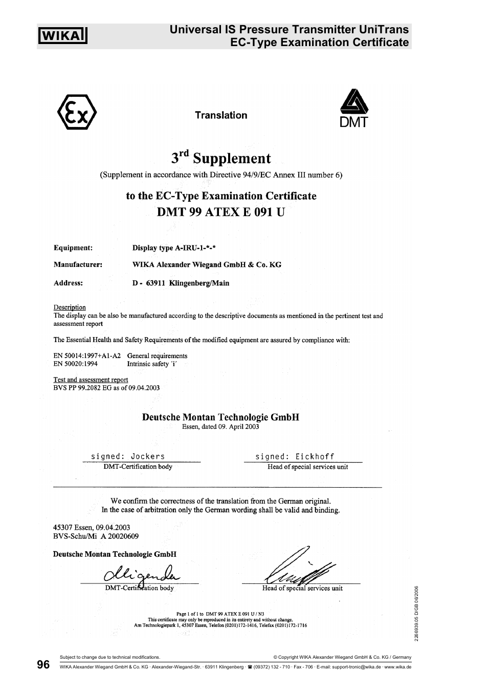 WIKA IUT-11 User Manual | Page 21 / 78
