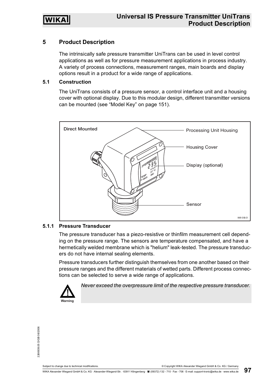 5product description | WIKA IUT-11 User Manual | Page 22 / 78