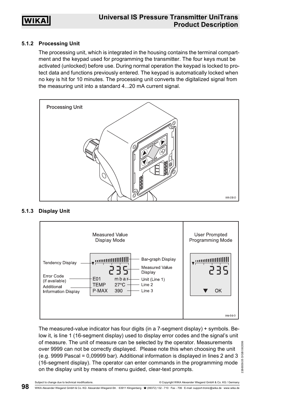 Calibration range | WIKA IUT-11 User Manual | Page 23 / 78