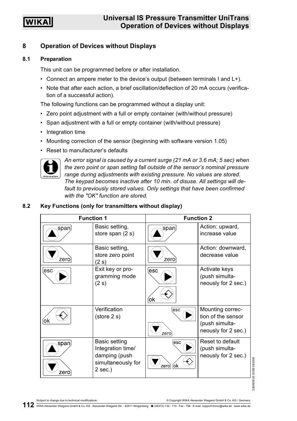 8operation of devices without displays | WIKA IUT-11 User Manual | Page 37 / 78