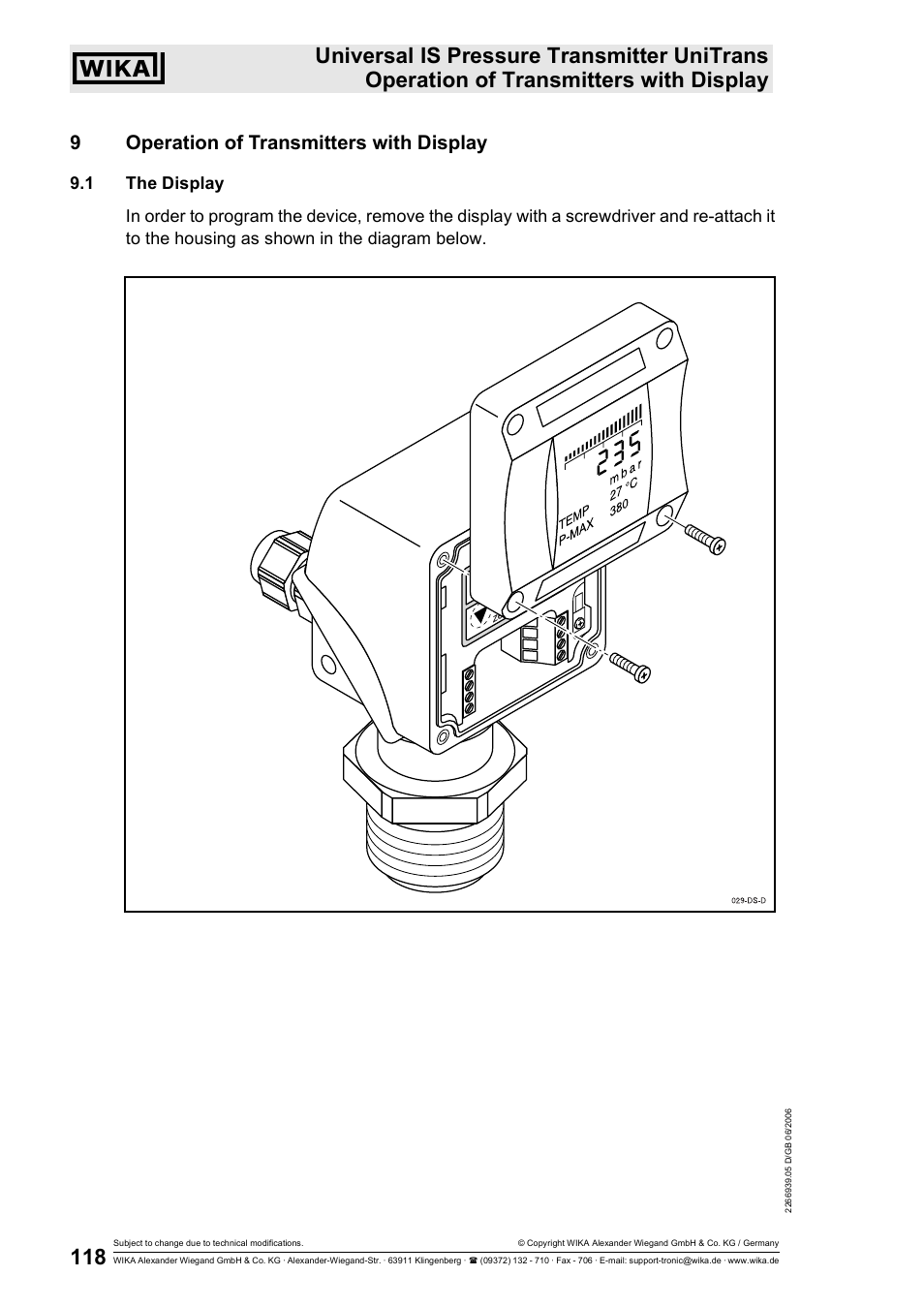 9operation of transmitters with display | WIKA IUT-11 User Manual | Page 43 / 78