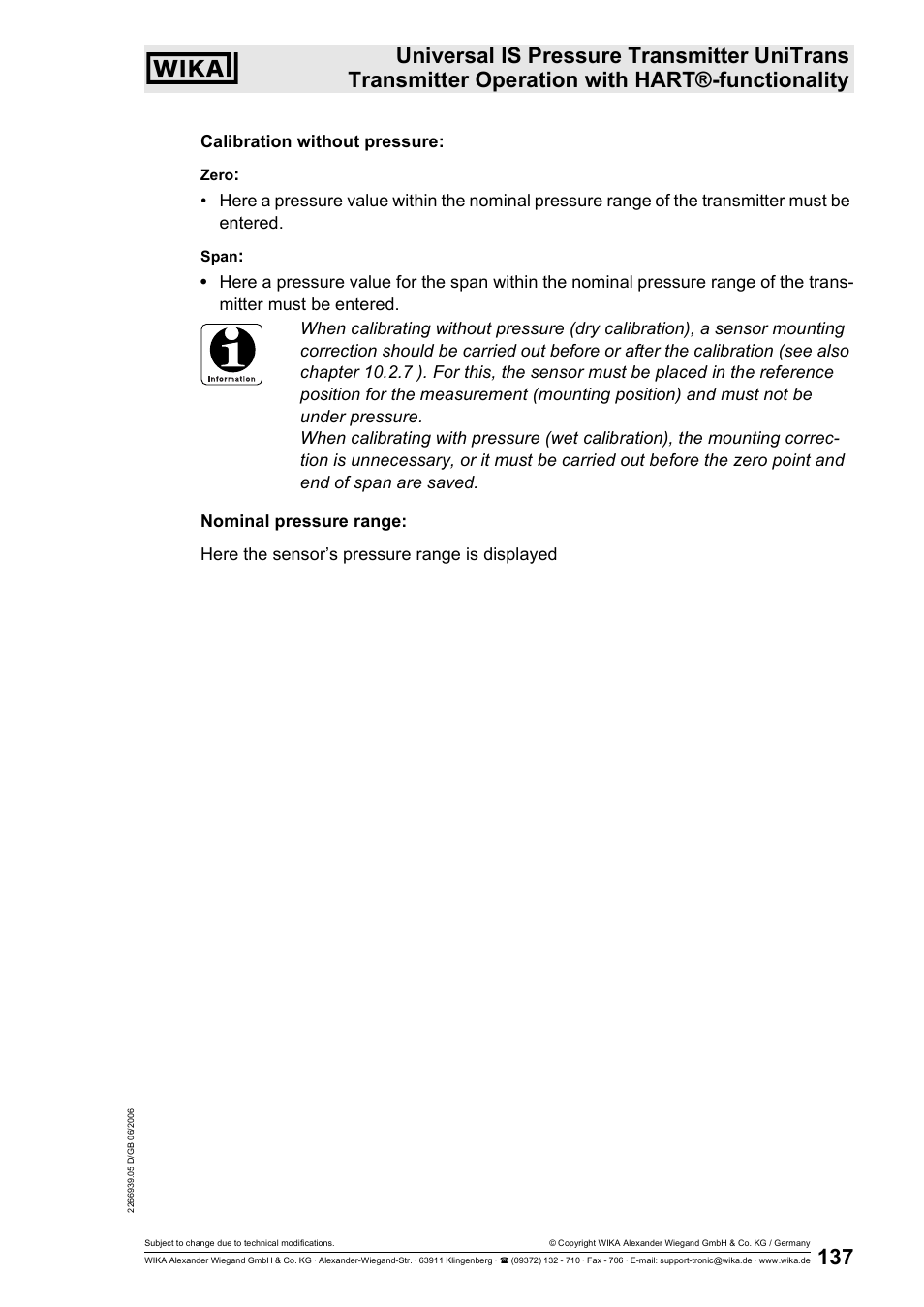 Calibration without pressure | WIKA IUT-11 User Manual | Page 62 / 78