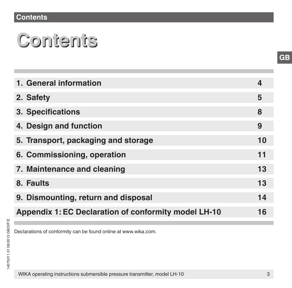 WIKA LH-10 User Manual | Page 3 / 60