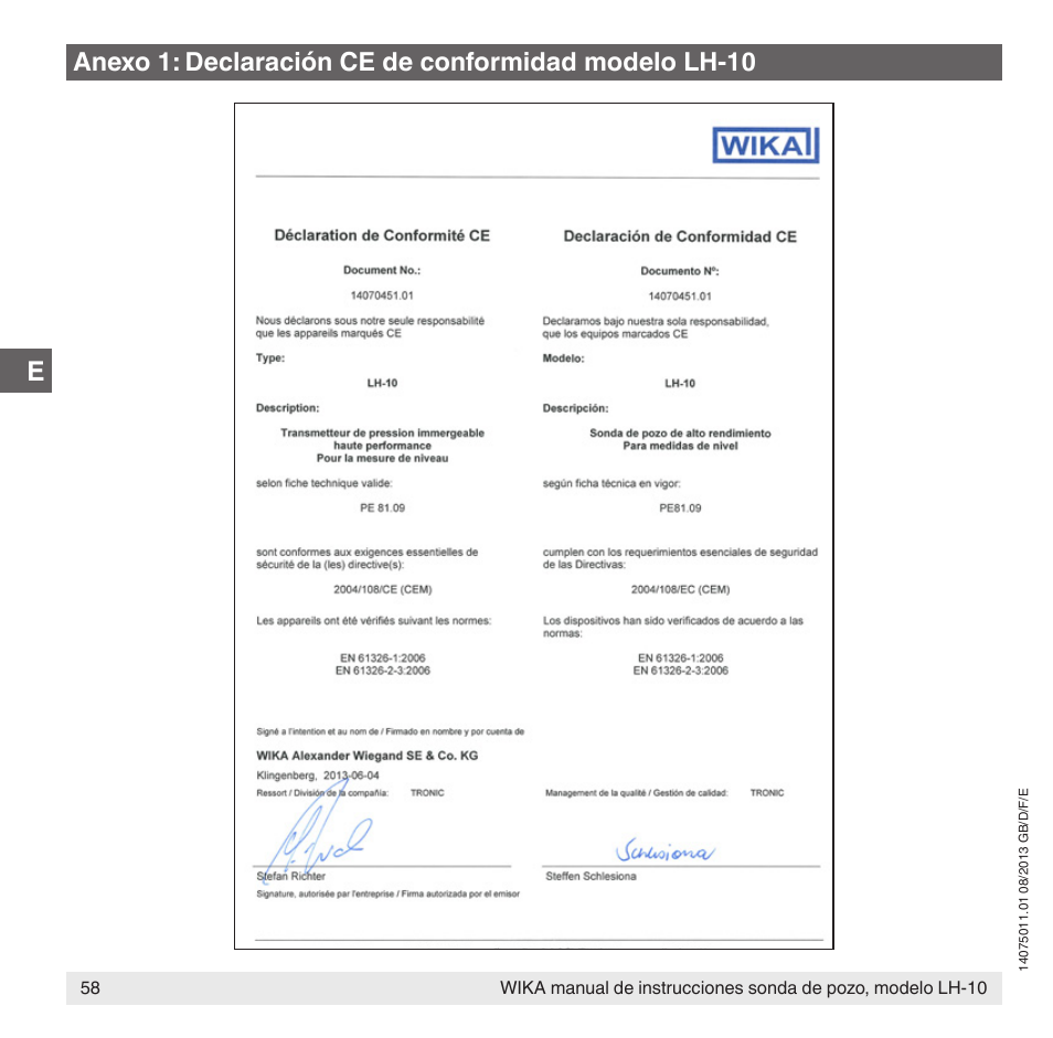 WIKA LH-10 User Manual | Page 58 / 60