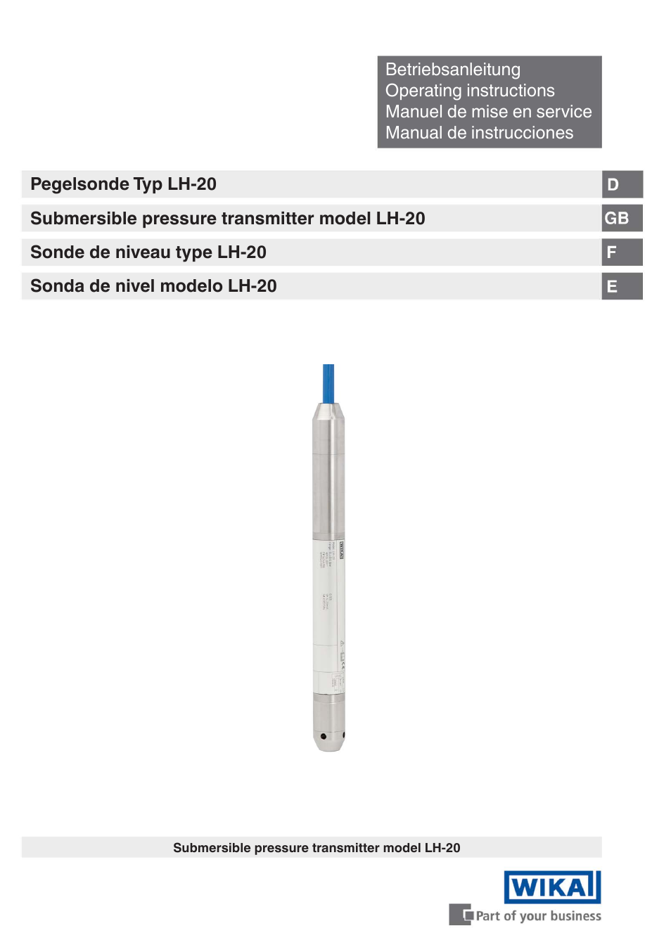 WIKA LH-20 User Manual | 60 pages