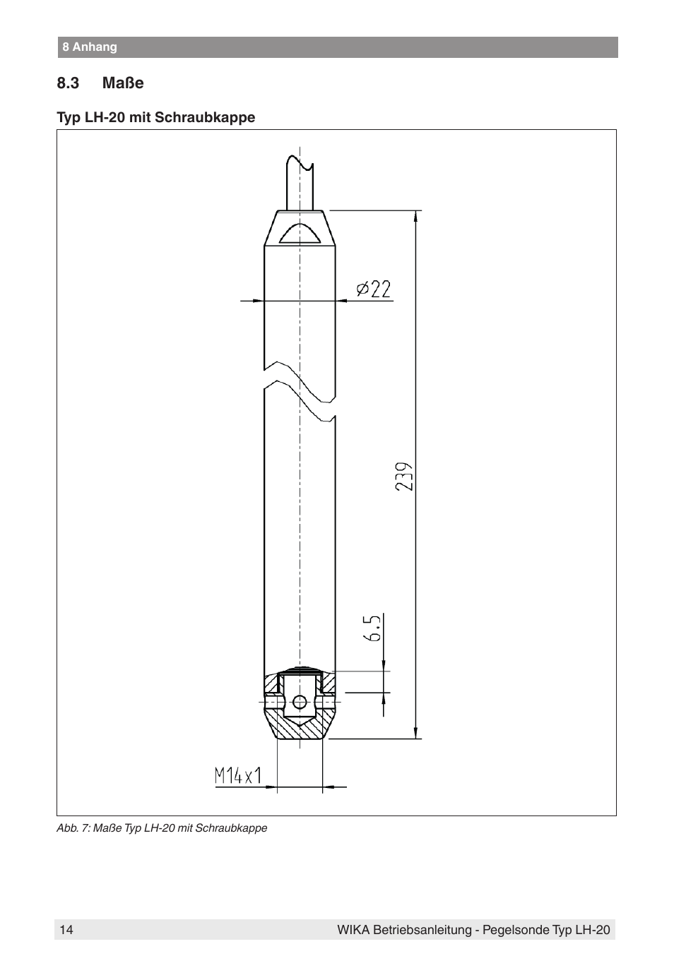 3 maße | WIKA LH-20 User Manual | Page 14 / 60