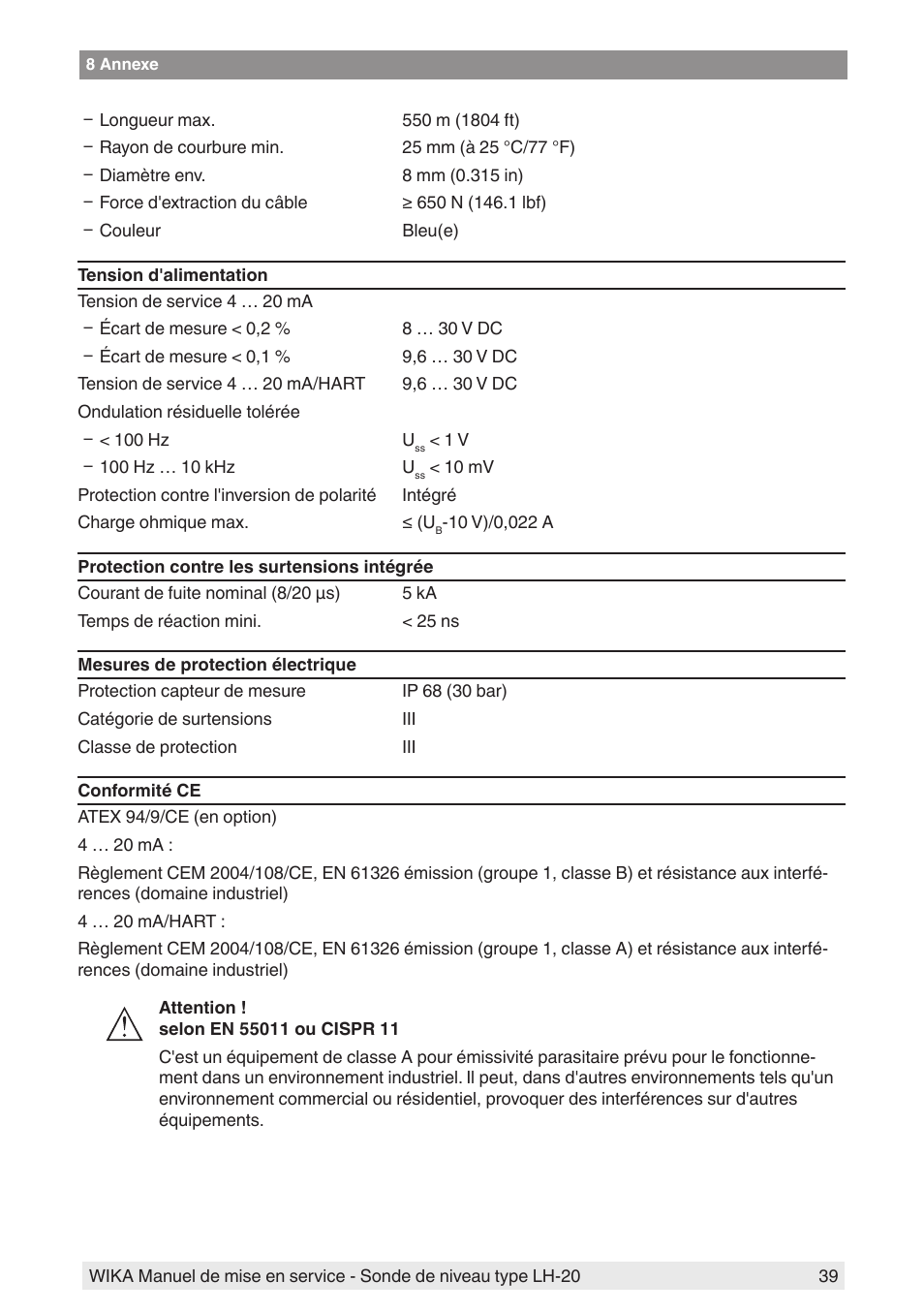 WIKA LH-20 User Manual | Page 39 / 60