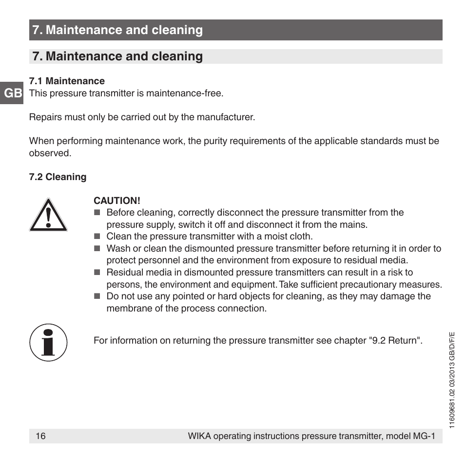 WIKA MG-1 User Manual | Page 16 / 92