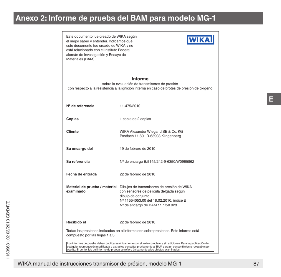 WIKA MG-1 User Manual | Page 87 / 92