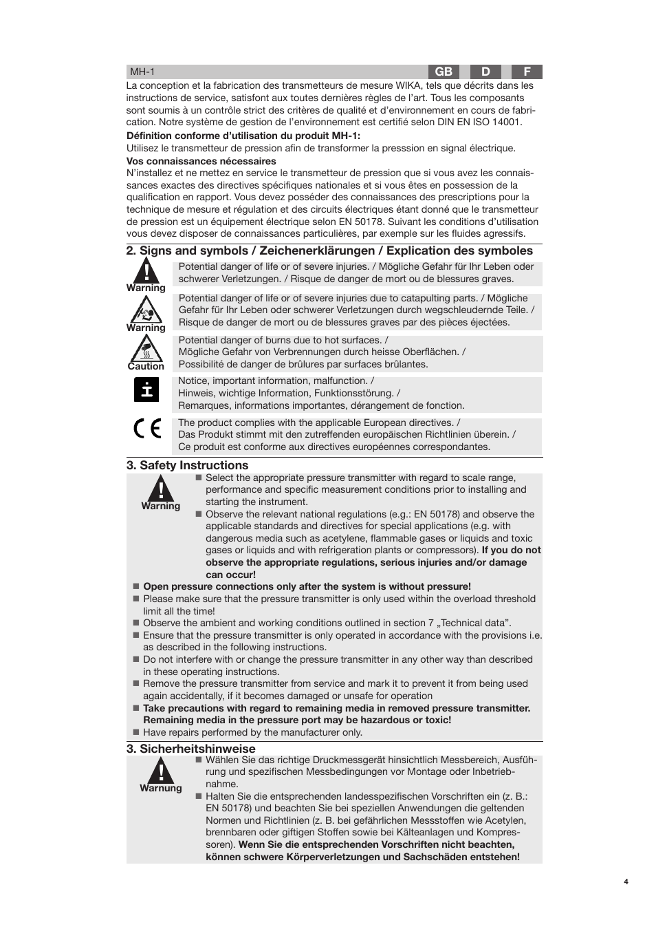 WIKA MH-1 User Manual | Page 4 / 11