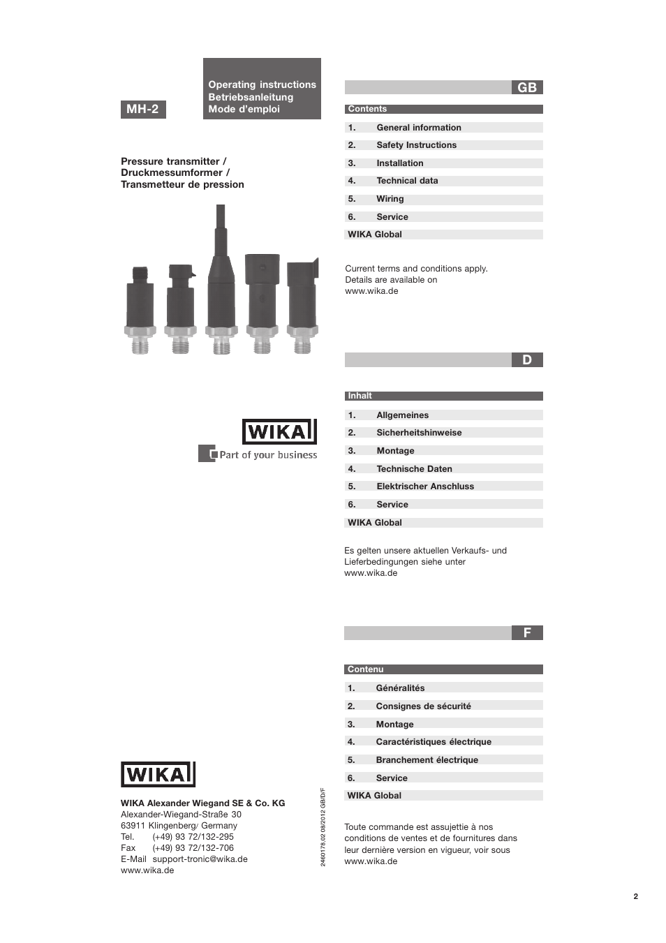WIKA MH-2 User Manual | 9 pages