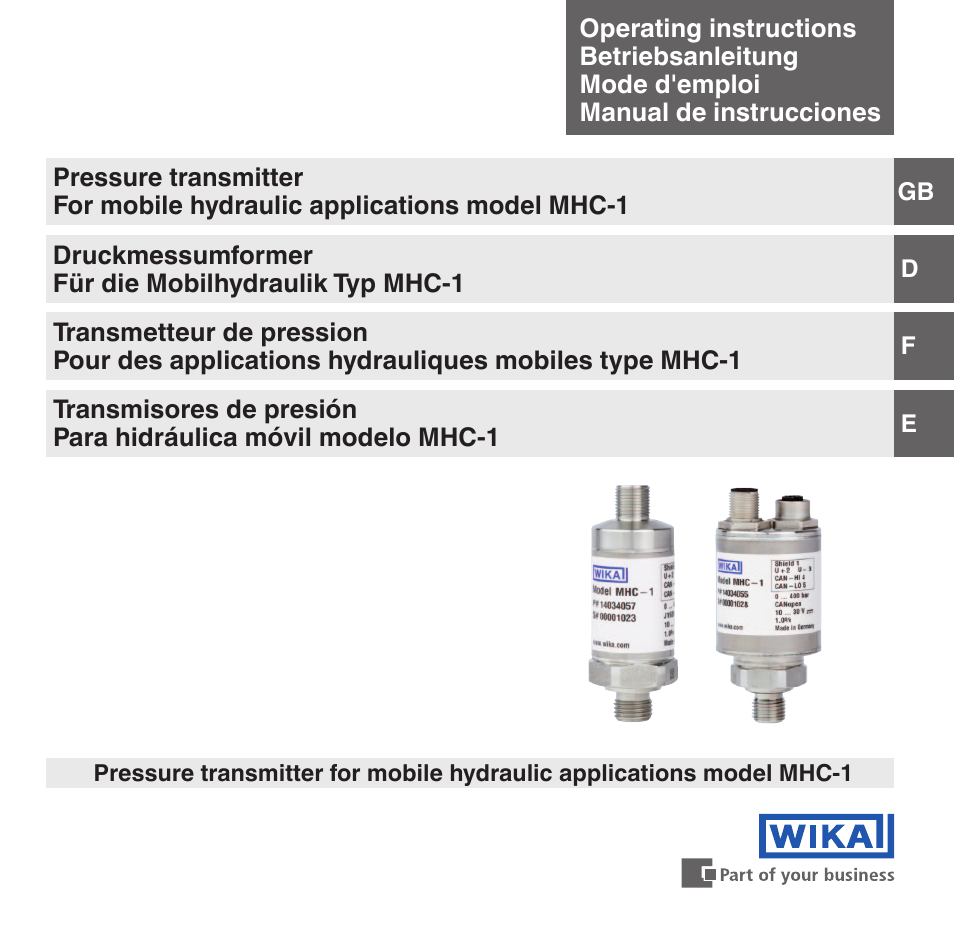 WIKA MHC-1 User Manual | 84 pages