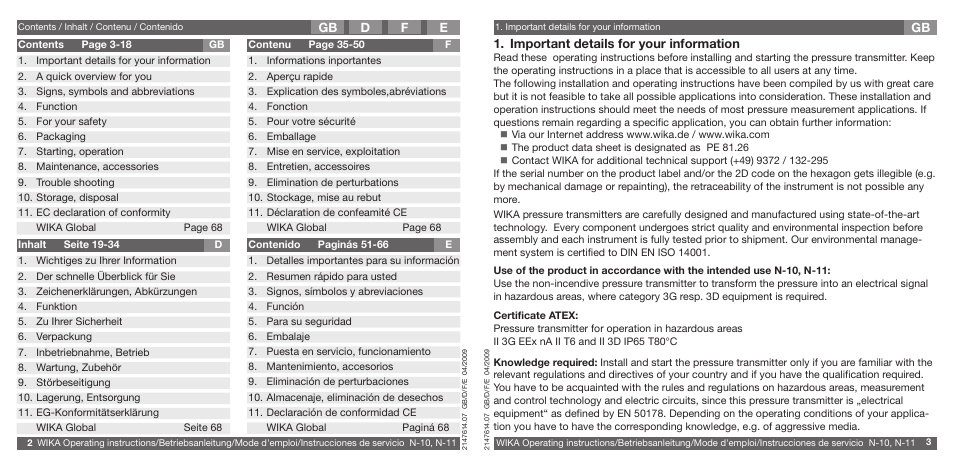 WIKA N-11 User Manual | Page 2 / 35