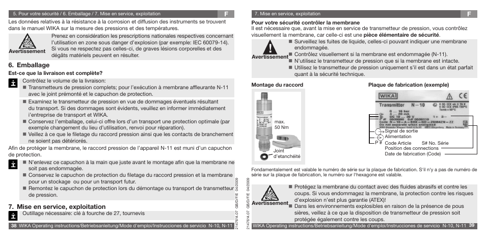 WIKA N-11 User Manual | Page 20 / 35