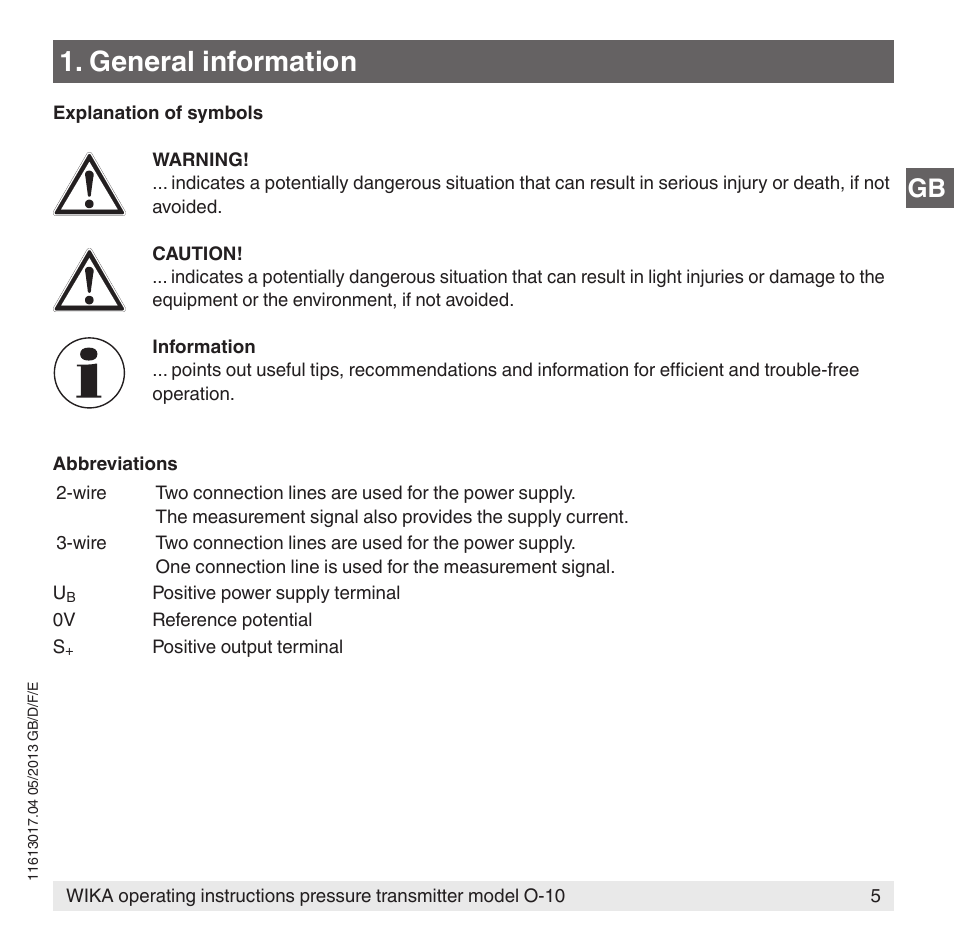 General information | WIKA O-10 User Manual | Page 5 / 108