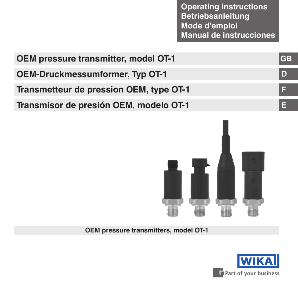 WIKA OT-1 User Manual | 60 pages