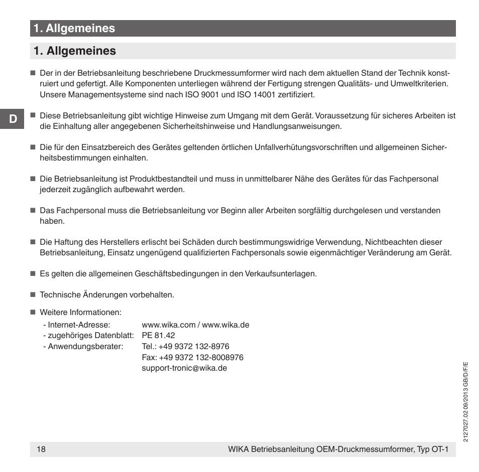 D1. allgemeines 1. allgemeines | WIKA OT-1 User Manual | Page 18 / 60