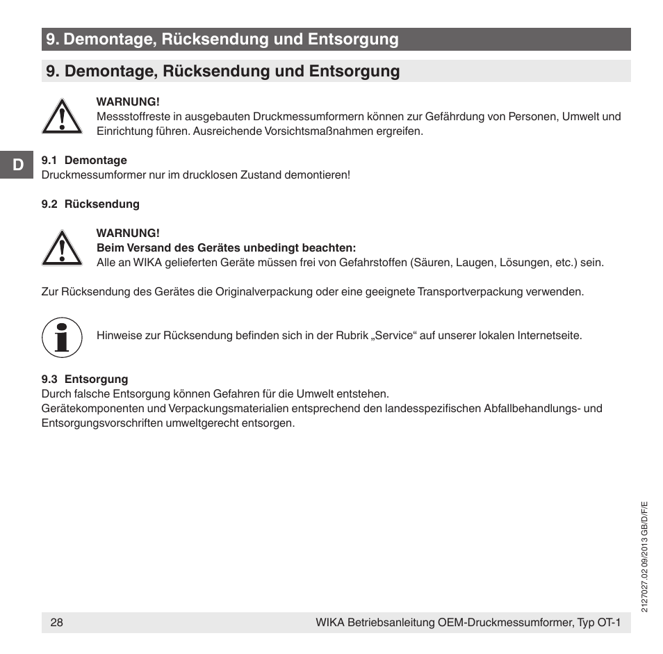 WIKA OT-1 User Manual | Page 28 / 60
