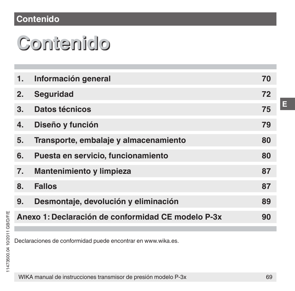 WIKA P-31 User Manual | Page 69 / 92