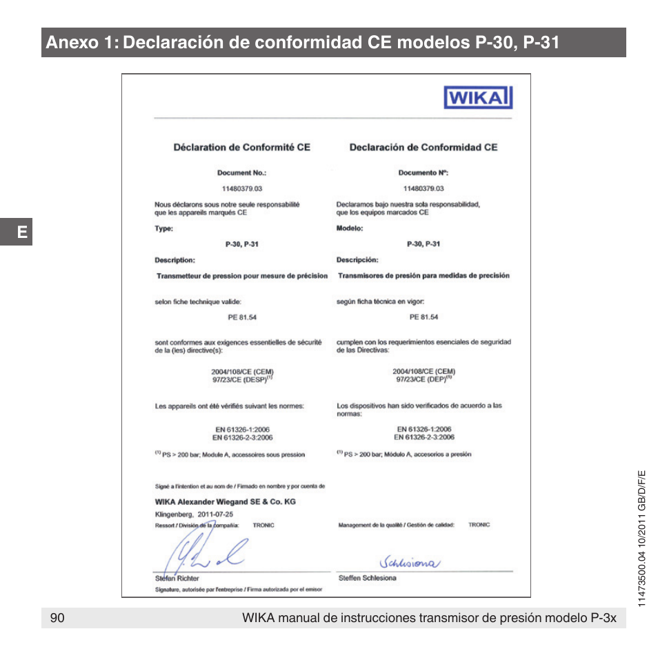 WIKA P-31 User Manual | Page 90 / 92