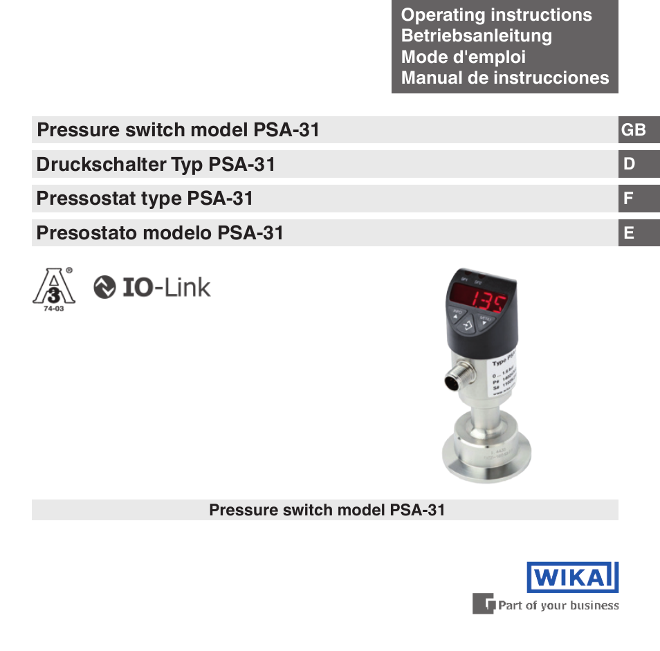 WIKA PSA-31 User Manual | 124 pages